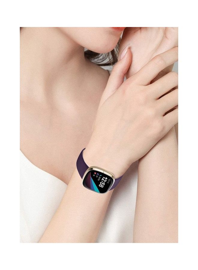 MARGOUN Fitbit Versa 4 Band / Fitbit Sense 2 Band Soft Silicone Replacement Strap Watch Band Sport Wristband Purple - Image 4
