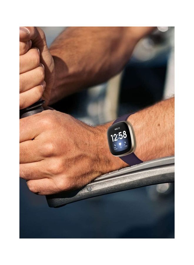 MARGOUN Fitbit Versa 4 Band / Fitbit Sense 2 Band Soft Silicone Replacement Strap Watch Band Sport Wristband Purple - Image 5