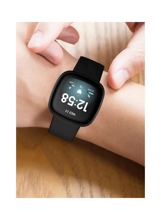 MARGOUN Fitbit Versa 4 Band / Fitbit Sense 2 Band Soft Silicone Replacement Strap Watch Band Sport Wristband Black - Image 5