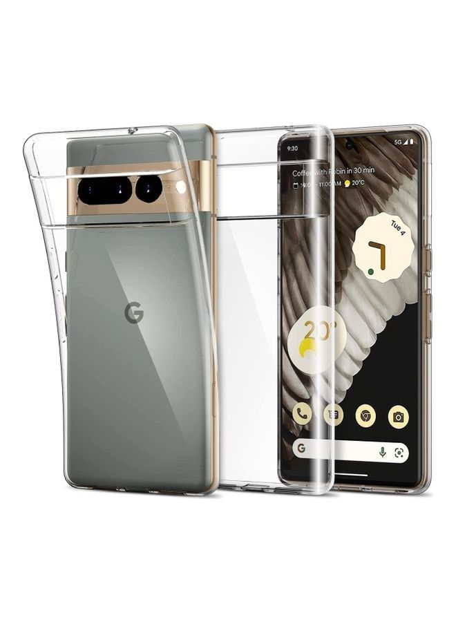 MARGOUN Soft Flexible TPU Shockproof Slim Transparent Clear Back Case Cover For Google Pixel 7 Pro 6.7 inch Clear  - Image 1