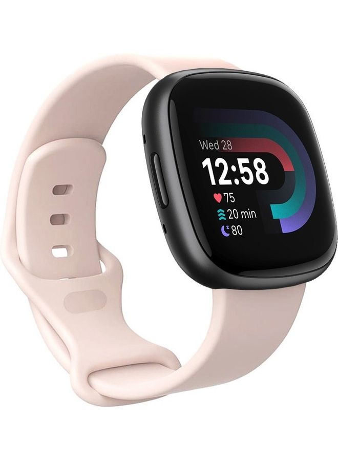 مارجون سوار رياضي بديل من السيليكون الناعم لساعة اليد الذكية فيتبيت فيرسا 4/فيتبيت سينس 2 وردي رملي - Image 1