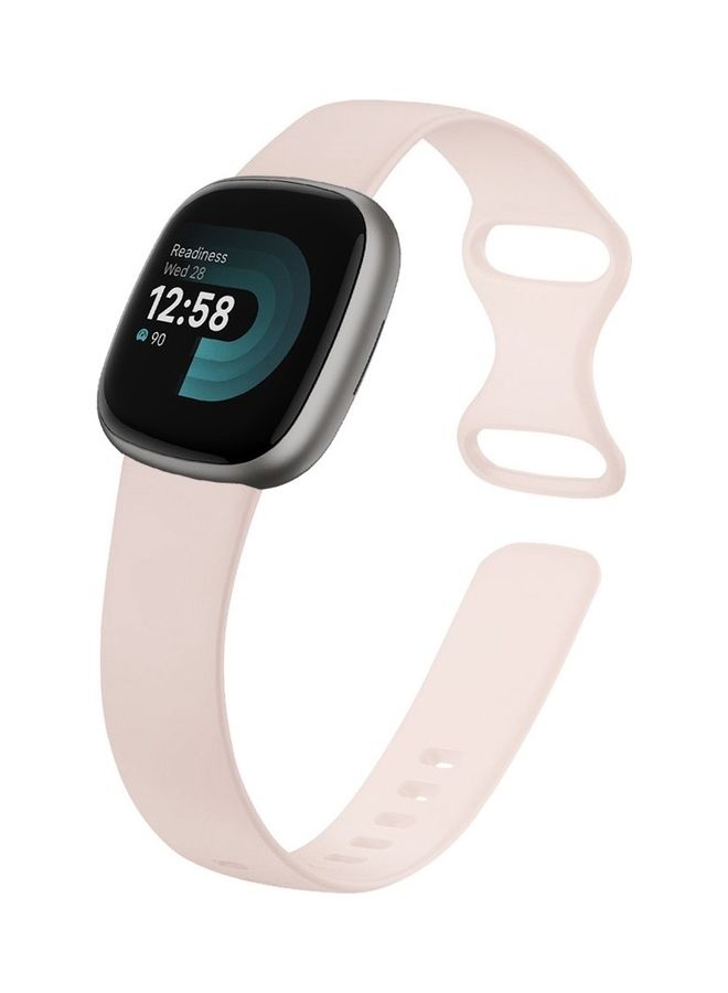مارجون سوار رياضي بديل من السيليكون الناعم لساعة اليد الذكية فيتبيت فيرسا 4/فيتبيت سينس 2 وردي رملي - Image 2