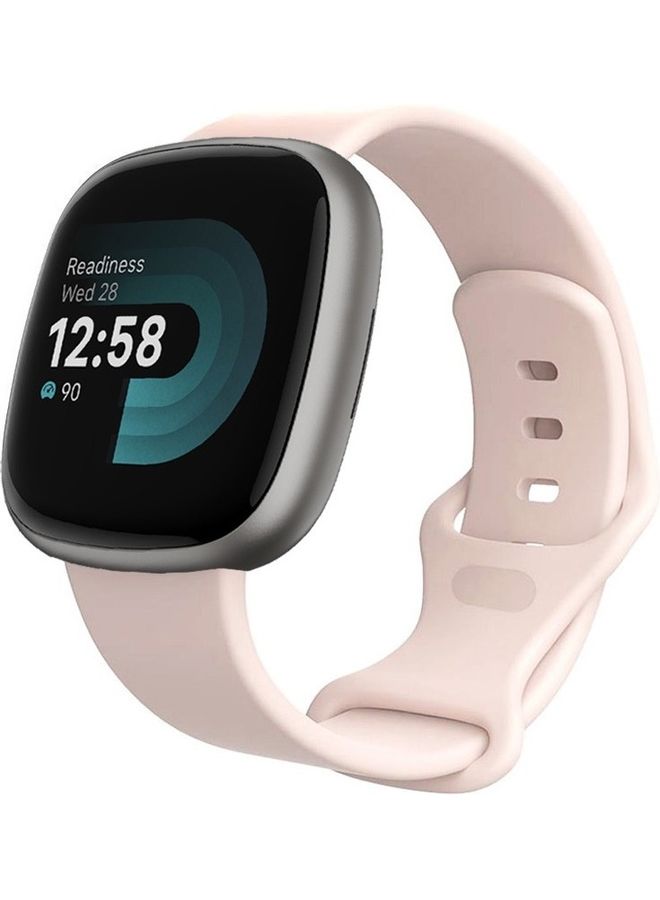 مارجون سوار رياضي بديل من السيليكون الناعم لساعة اليد الذكية فيتبيت فيرسا 4/فيتبيت سينس 2 وردي رملي - Image 5