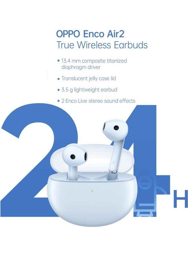 OPPO - Enco Air2 True Wireless Earbuds Blue - Image 1