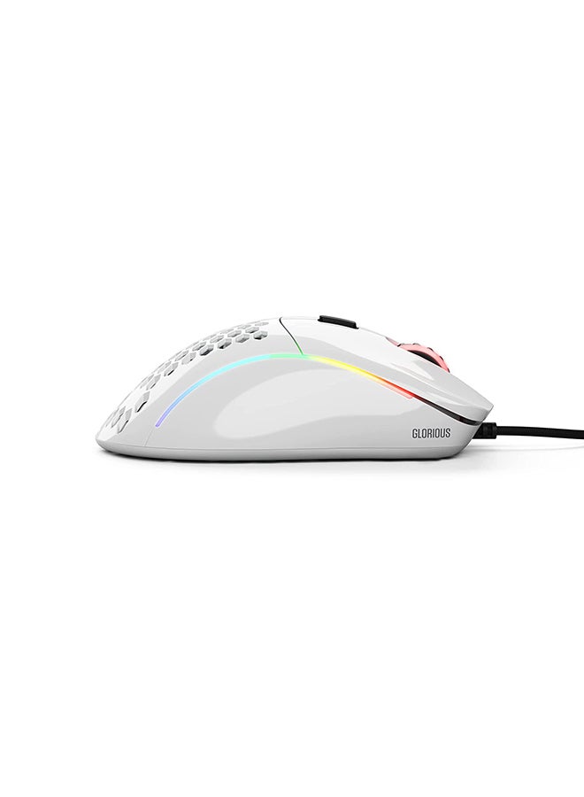 Glorious - Glorious Model D Wired Gaming Mouse Honeycomb - Ultralight RGB Mouse - PC Mouse - 69 g - Glossy White - Image 1
