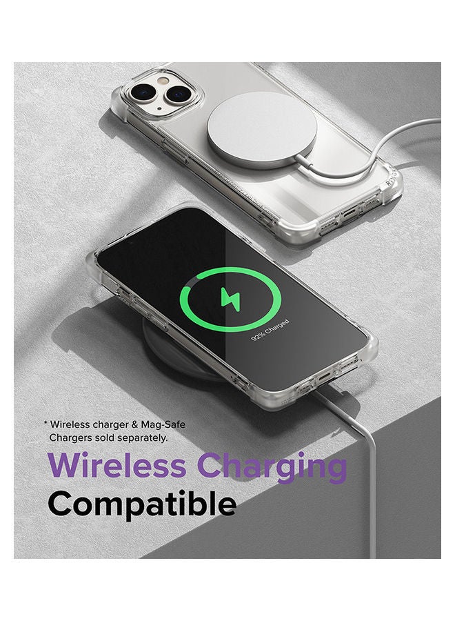 Fusion Bumper Case Square Shaped Advanced Edge Shockproof Drop Protection Phone Cover For iPhone 14 Plus Clear
