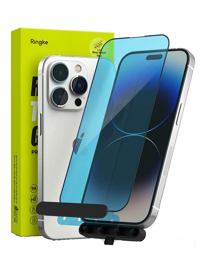 Ringke Full Cover Glass Protection ForApple iPhone 14 Pro Screen Protector Shatterproof Coverage Tempered Glass Film With Installation Kit Clear - Image 1