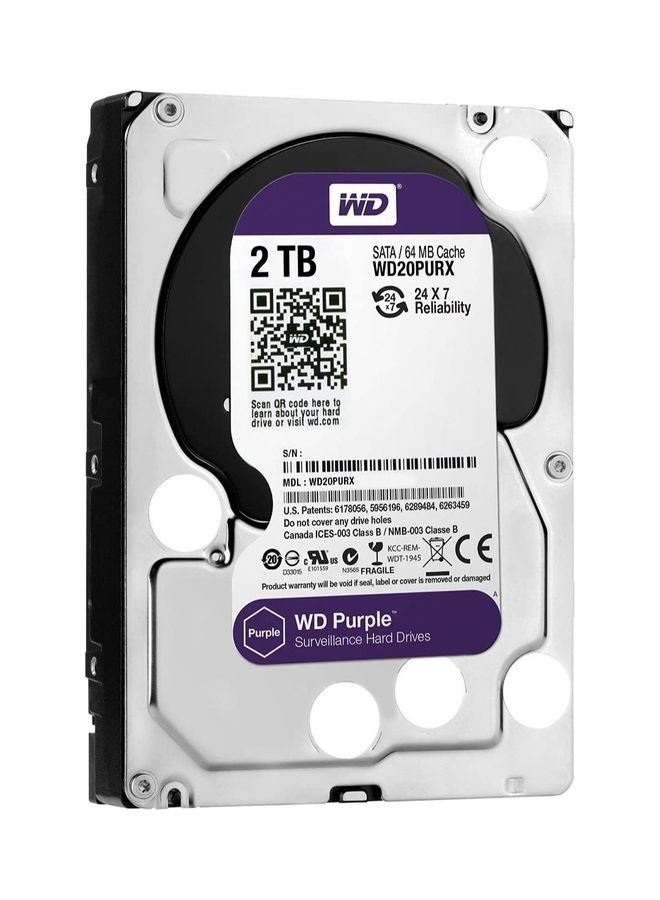 WD Surveillance Hard Disk Drive - 5400 RPM Class SATA 6 Gb/s 64 MB Cache 3.5 Inch 2.0 TB  - Image 2