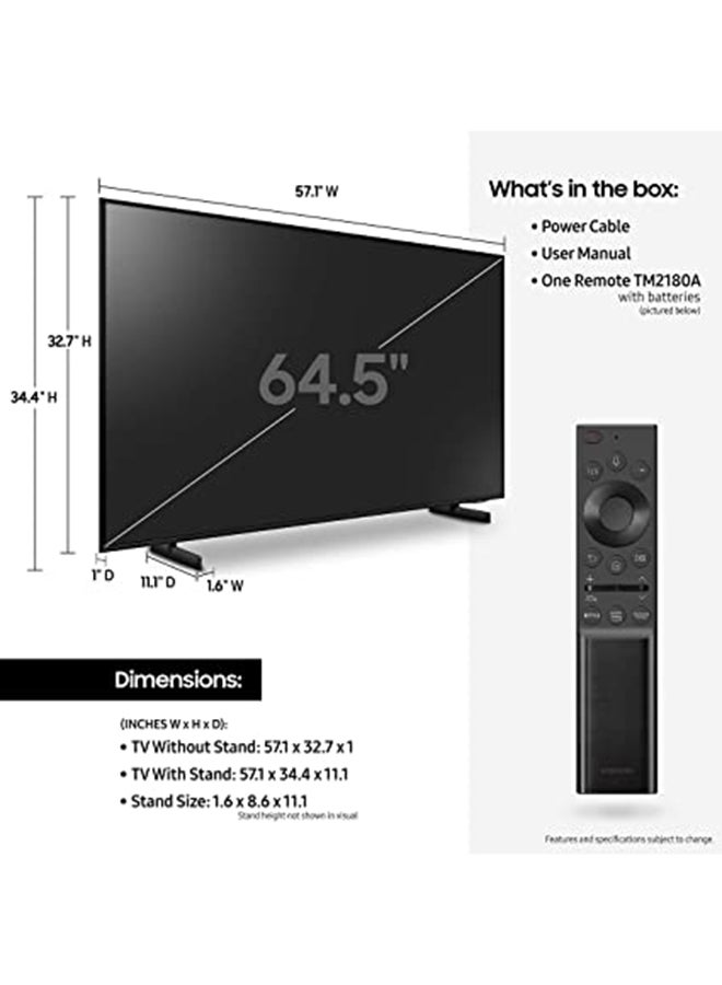 Samsung - 65 Inch 4K  LCD UHD Crystal Smart TV, With Tizen OS and a build in receiver  Model (2021) UA65AU8000UXUM-EG Black - Image 1
