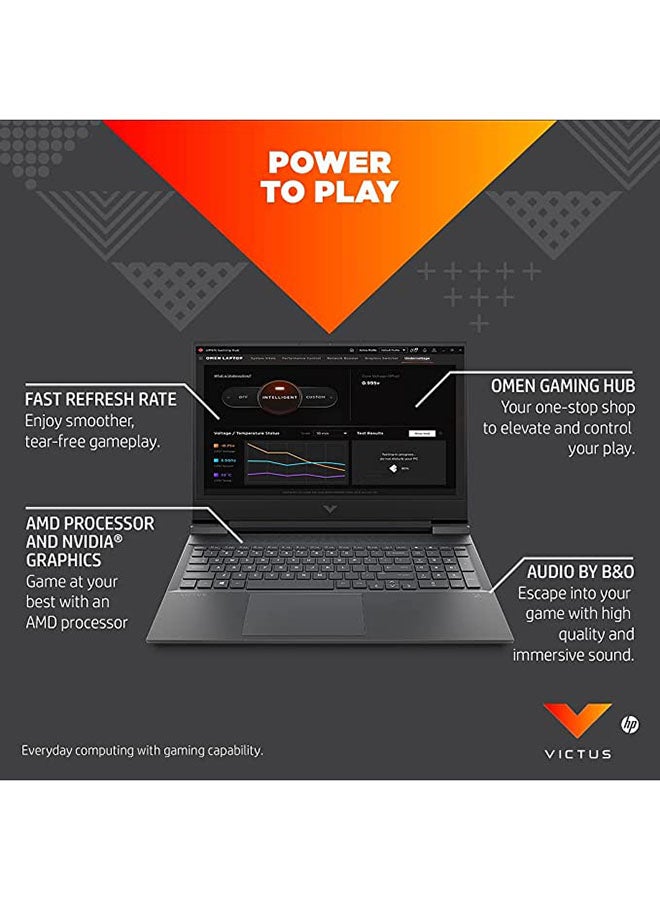 HP - Victus 16-D0023DX Gaming Laptop With 16.1-Inch FHD Display, Core i5-11400H Processer/8GB RAM/256GB SSD/Nvidai GeForce RTX 3050 Graphics Card /International Version English Performance Blue - Image 1