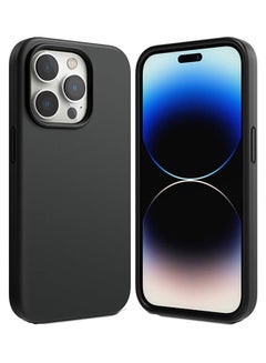 Silicone Lightweight Flexible Scratch Resistant Soft Microfiber Full-Body Protective Phone Cover For iPhone 14 Pro Black