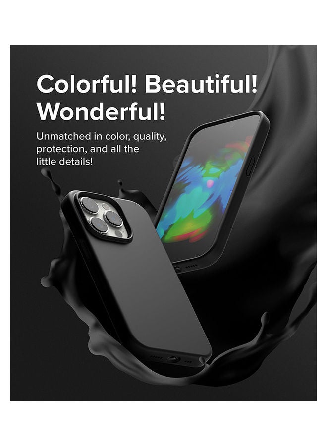 Ringke - Silicone Lightweight Flexible Scratch Resistant Soft Microfiber Full-Body Protective Phone Cover For iPhone 14 Pro Black - Image 1