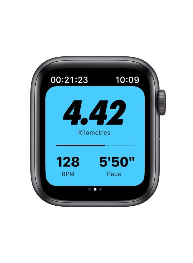 Apple - 296 mAh Watch Nike Series 5 GPS Space Gray Aluminium Case With Anthracite/Nike Sport Band 44mm Black - Image 1