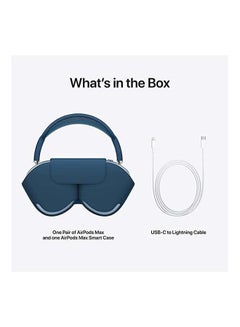 أبل سماعات AirPods Max بلوتوث فوق الأذن بخاصية إلغاء الضوضاء النشطة أزرق سماوي  - Image 5