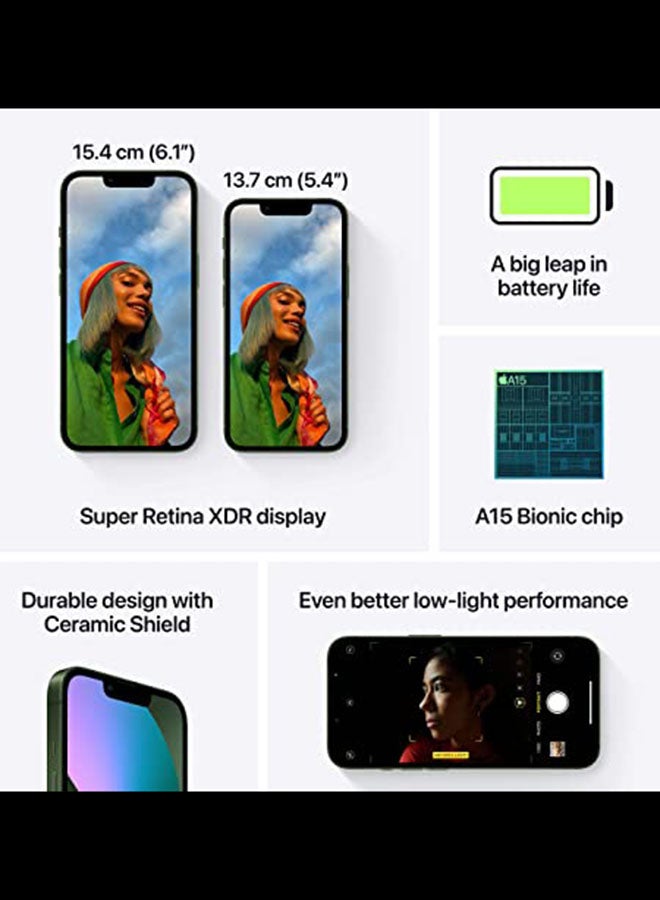 هاتف آيفون 13 بذاكرة داخلية سعة 256 جيجابايت يدعم تقنية 5G مع تطبيق فيس تايم - إصدار المملكة العربية السعودية، لون أخضر - v1669651410/N52871194A_8