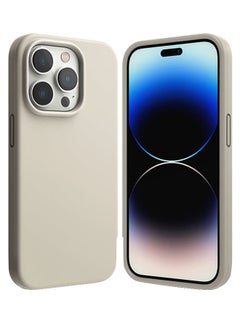 Ringke Silicone Lightweight Flexible Scratch Resistant Soft Microfiber Full-Body Protective Phone Cover For iPhone 14 Pro Max Stone  - Image 1