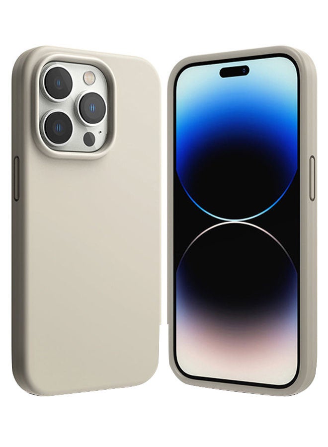 Ringke Silicone Lightweight Flexible Scratch Resistant Soft Microfiber Full-Body Protective Phone Cover For iPhone 14 Pro Max Stone - Image 1