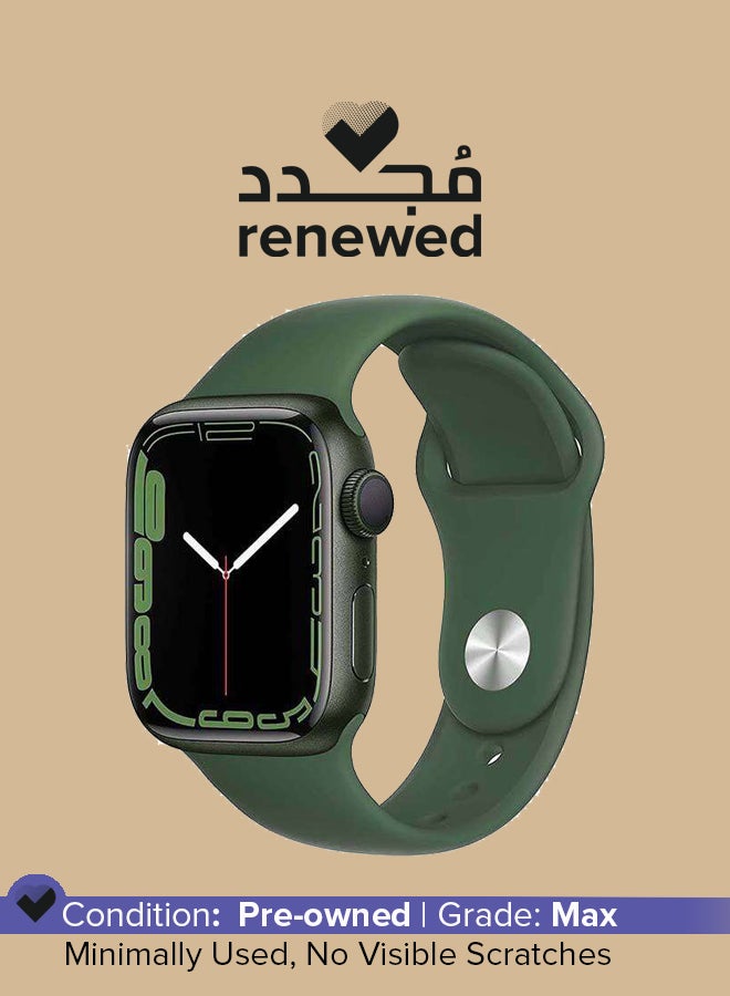 ابل  Renewed - Watch Series 7 GPS 45mm Green Aluminium Case with Sport Band Clover - Image 1