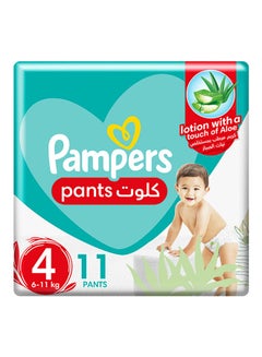 Baby-Dry Pants With Aloe Vera Lotion, Stretchy Sides, And Leakage Protection, Size 4, 9-14 Kg, 11 Count