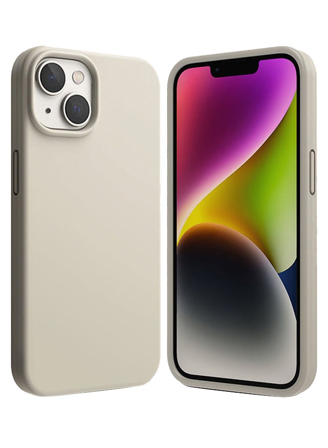 Ringke Silicone Lightweight Flexible Scratch Resistant Soft Microfiber Full-Body Protective Phone Cover For iPhone 14 Plus Stone  - Image 1