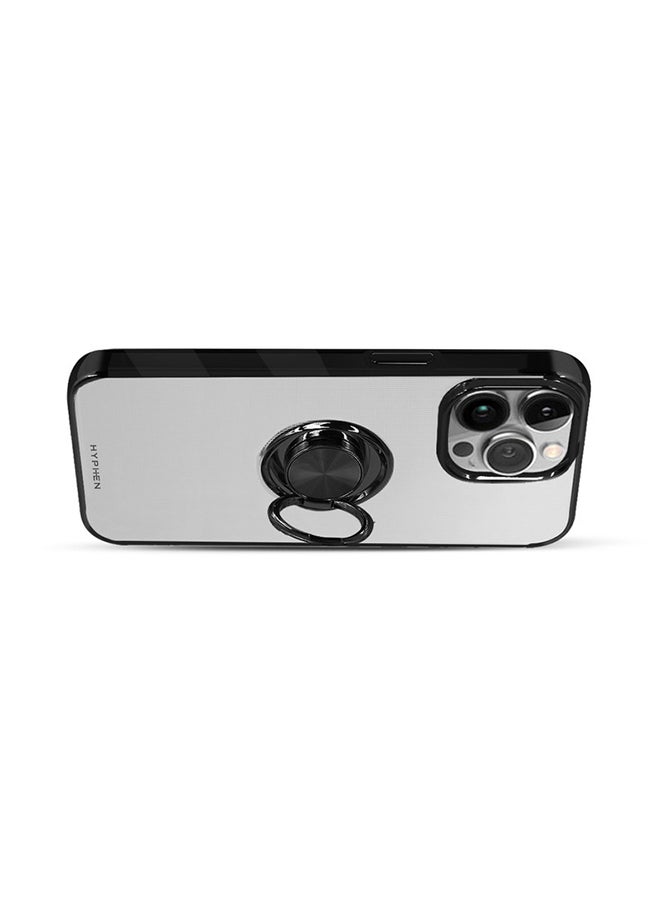 HYPHEN - Ring Case - Black -  iPhone 14 Pro Max,High quality TPU,shock absorption flexible case,metal ring holder,rotatable ring,Magnetic car mount compatible BLACK - Image 1