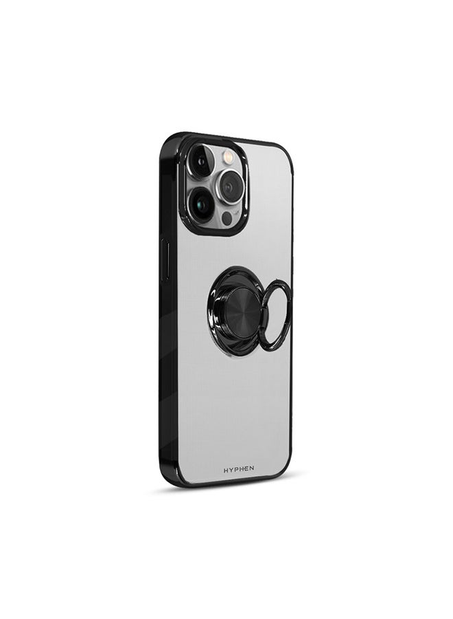 HYPHEN - Ring Case - Black -  iPhone 14 Pro Max,High quality TPU,shock absorption flexible case,metal ring holder,rotatable ring,Magnetic car mount compatible BLACK - Image 1