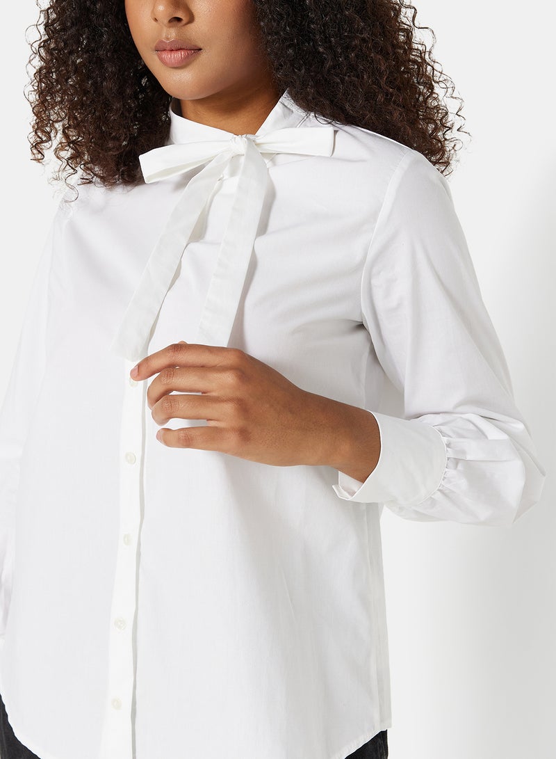 trendyol Bow Neckline Shirt Ecru  - Image 3