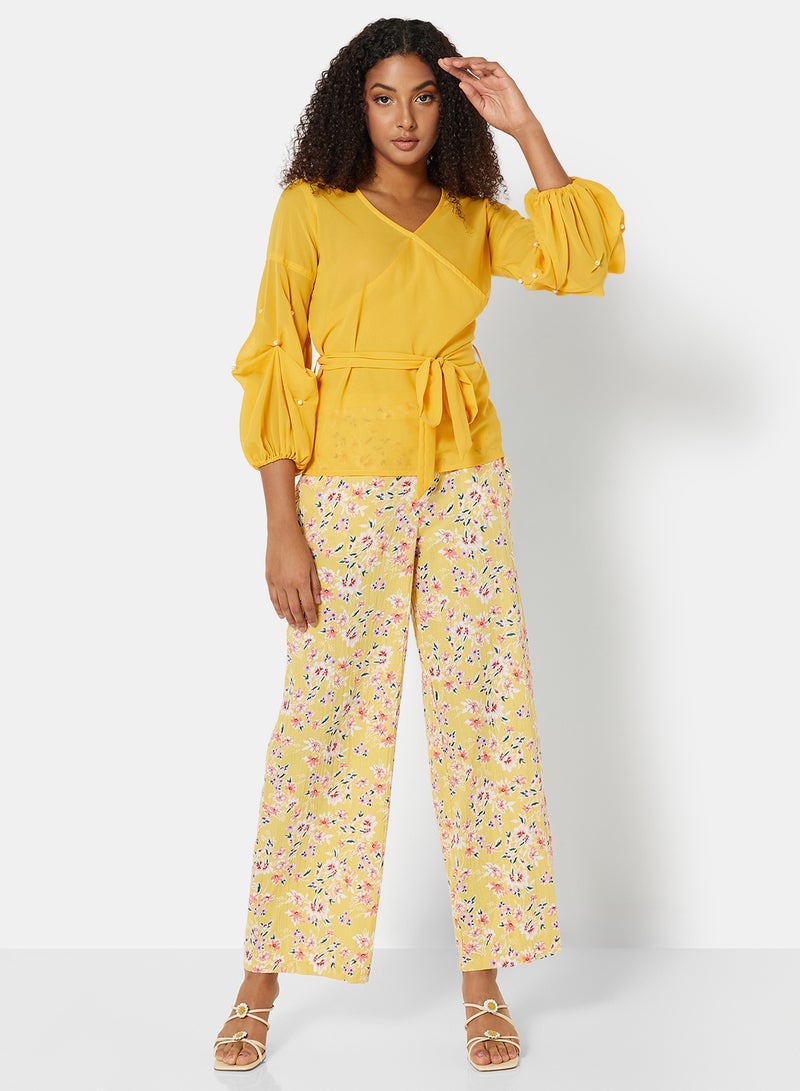 Floral Flared Pants Yellow - v1669722593/N51794121V_4