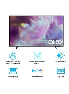 تلفزيون سامسونج ذكي QLED مقاس 65 بوصة من سلسلة Q60A - بدقة جودة 4K فائقة الوضوح ثنائية، LED، كوانتوم HDR مع تقنية أليكا المدمجة (موديل 2021) QA65Q60AAUXUM أسود - v1669724093/N51362049A_7