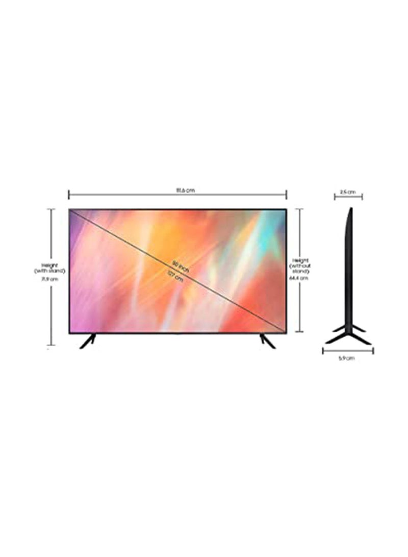 Samsung - 50 Inch 4K UHD Smart LED TV, HDR Crystal Processor 4K With Tizen OS, 60 Hz Refresh rates and Built-In Receiver Model (2021). UA50AU7000UXUM Black - Image 1