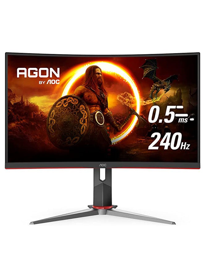 AOC - C27G2Z Curved Frameless Ultra-Fast Gaming Monitor, FHD 1080p, 0.5ms 240Hz, FreeSync, HDMI/DP/VGA, Height Adjustable, 3-Year Zero Dead Pixel Guarantee, Xbox PS5 Switch 27inch Black - Image 1