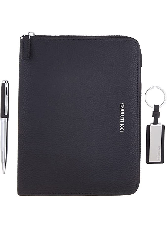 CERRUTI 1881 - Npbmu711A Hamilton Ballpoint Pen With Keychain And Notebook Black - Image 1