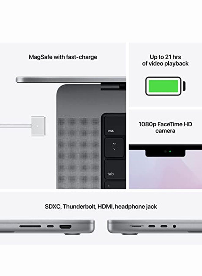 Apple - MacBook Pro MKGQ3 14-Inch Liquid Retina XDR Display Apple M1 Pro Chip With 10-Core CPU And 16-Core GPU/16GB RAM/1TB SSD/English And Arabic Keyboard Space Grey - Image 1