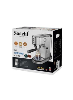 Saachi 3 In 1 Coffee Make With 20 Bar Italian ULKA Pump 1 L 1350 W NL-COF-7064-ST Grey  - Image 5
