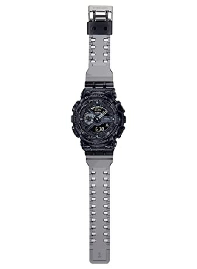 جي شوك ساعة يد رقمية بعقارب وسوار من الراتنج بتصميم دائري مقاس 55 مم - لون أسود طراز GA-110SKE-8ADR للرجال - Image 3