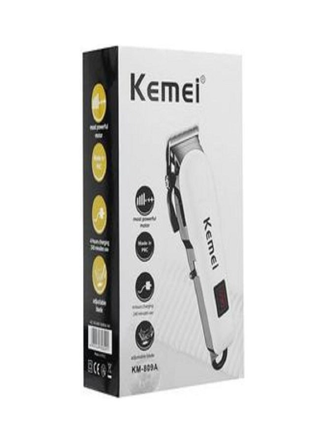 Kemei Professional LCD Display Electric Hair Clipper Cordless Rechargeable Shaver Trimmer White - Image 1