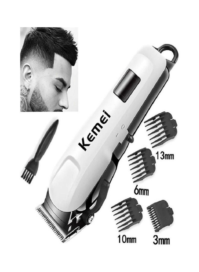Kemei Professional LCD Display Electric Hair Clipper Cordless Rechargeable Shaver Trimmer White - Image 2