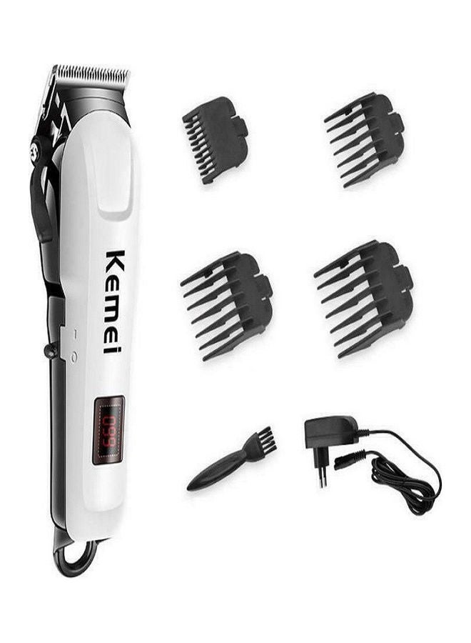 Kemei Professional LCD Display Electric Hair Clipper Cordless Rechargeable Shaver Trimmer White - Image 4