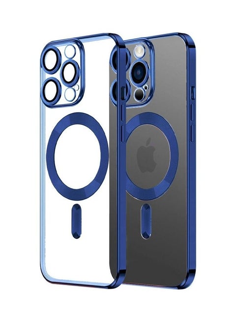 MagSafe Case Magnetic Clear Soft TPU Plating Case Wireless Charging Compatible Shockproof Camera Lens Protection For Apple iPhone 14 Pro Max Blue