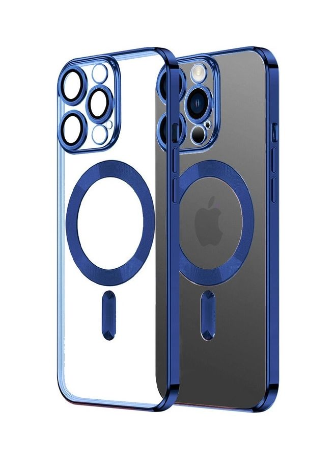 MARGOUN - MagSafe Case Magnetic Clear Soft TPU Plating Case Wireless Charging Compatible Shockproof Camera Lens Protection For Apple iPhone 14 Pro Max Blue - Image 1
