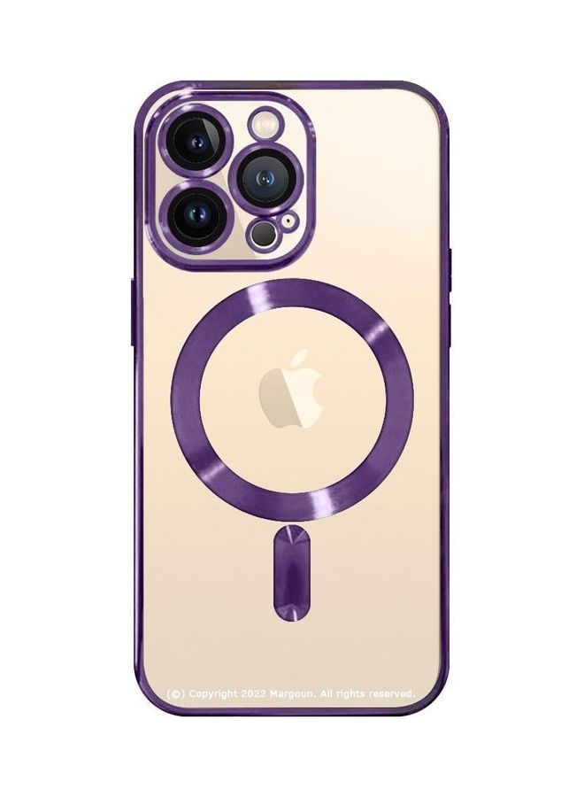 MARGOUN - MagSafe Case Magnetic Clear Soft TPU Plating Case Wireless Charging Compatible Shockproof Camera Lens Protection For Apple iPhone 14 Pro Max Purple - Image 1