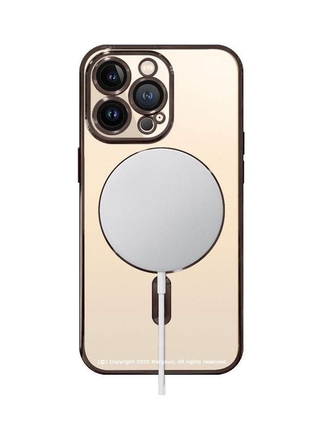 MARGOUN - Apple iPhone 14 Pro Max MagSafe Case Magnetic Clear Soft TPU Plating Case Wireless Charging Compatible Shockproof Camera Lens Protection Brown - Image 1