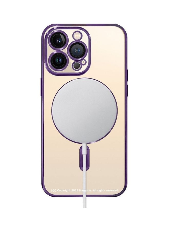 MARGOUN - MagSafe Case Magnetic Clear Soft TPU Plating Case Wireless Charging Compatible Shockproof Camera Lens Protection For Apple iPhone 14 Pro Max Purple - Image 1