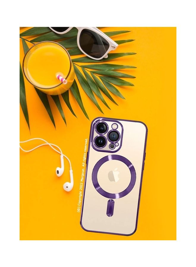 MARGOUN - MagSafe Case Magnetic Clear Soft TPU Plating Case Wireless Charging Compatible Shockproof Camera Lens Protection For Apple iPhone 14 Pro Max Purple - Image 1