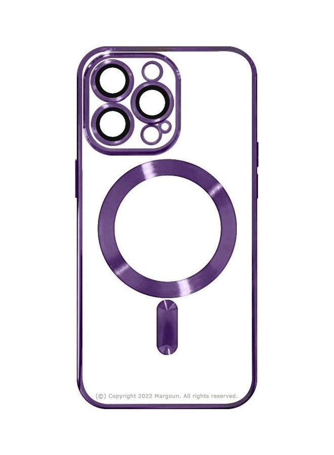 MARGOUN - MagSafe Case Magnetic Clear Soft TPU Plating Case Wireless Charging Compatible Shockproof Camera Lens Protection For Apple iPhone 14 Pro Max Purple - Image 1