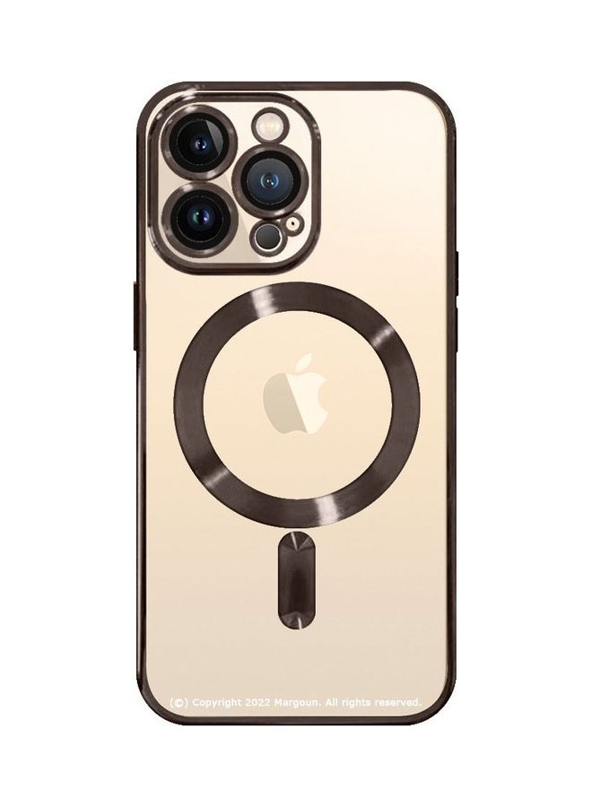 MARGOUN - Apple iPhone 14 Pro Max MagSafe Case Magnetic Clear Soft TPU Plating Case Wireless Charging Compatible Shockproof Camera Lens Protection Brown - Image 1
