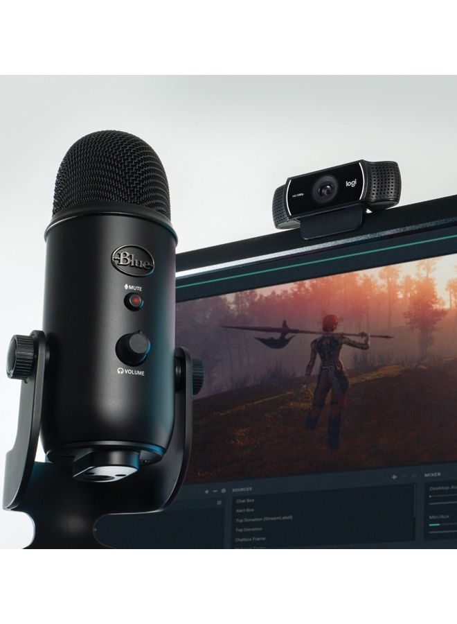 Logitech - Yeti USB Microphone And C922 Webcam Pro Streamer Pack 988-000432 Blackout - Image 1