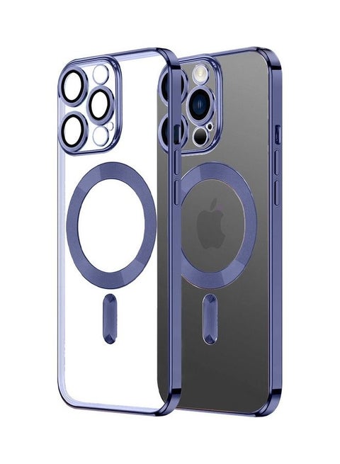 MagSafe Case Magnetic Clear Soft TPU Plating Case Wireless Charging Compatible Shockproof Camera Lens Protection For Apple iPhone 14 Pro Violet