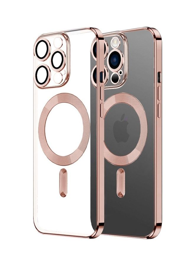 MARGOUN - MagSafe Case Magnetic Clear Soft TPU Plating Case Wireless Charging Compatible Shockproof Camera Lens Protection For Apple iPhone 14 Pro Max Rose Gold - Image 1