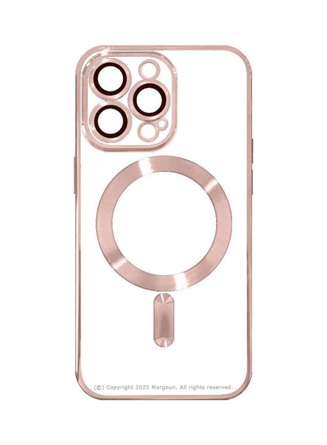 MARGOUN - MagSafe Case Magnetic Clear Soft TPU Plating Case Wireless Charging Compatible Shockproof Camera Lens Protection For Apple iPhone 14 Pro Max Rose Gold - Image 1